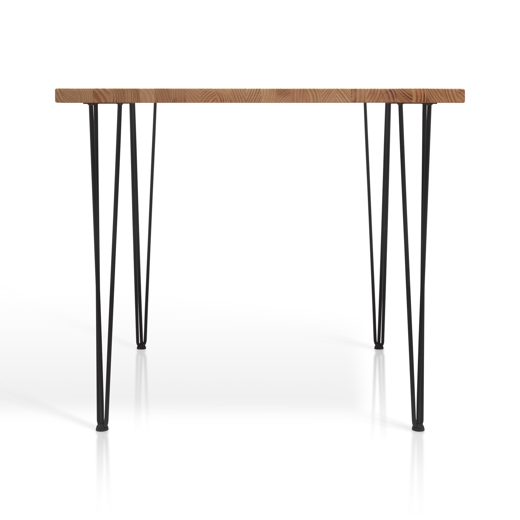 MESA_PRISMA_003 Mesa de comedor cuadrada de madera maciza y hierro modelo Prisma.