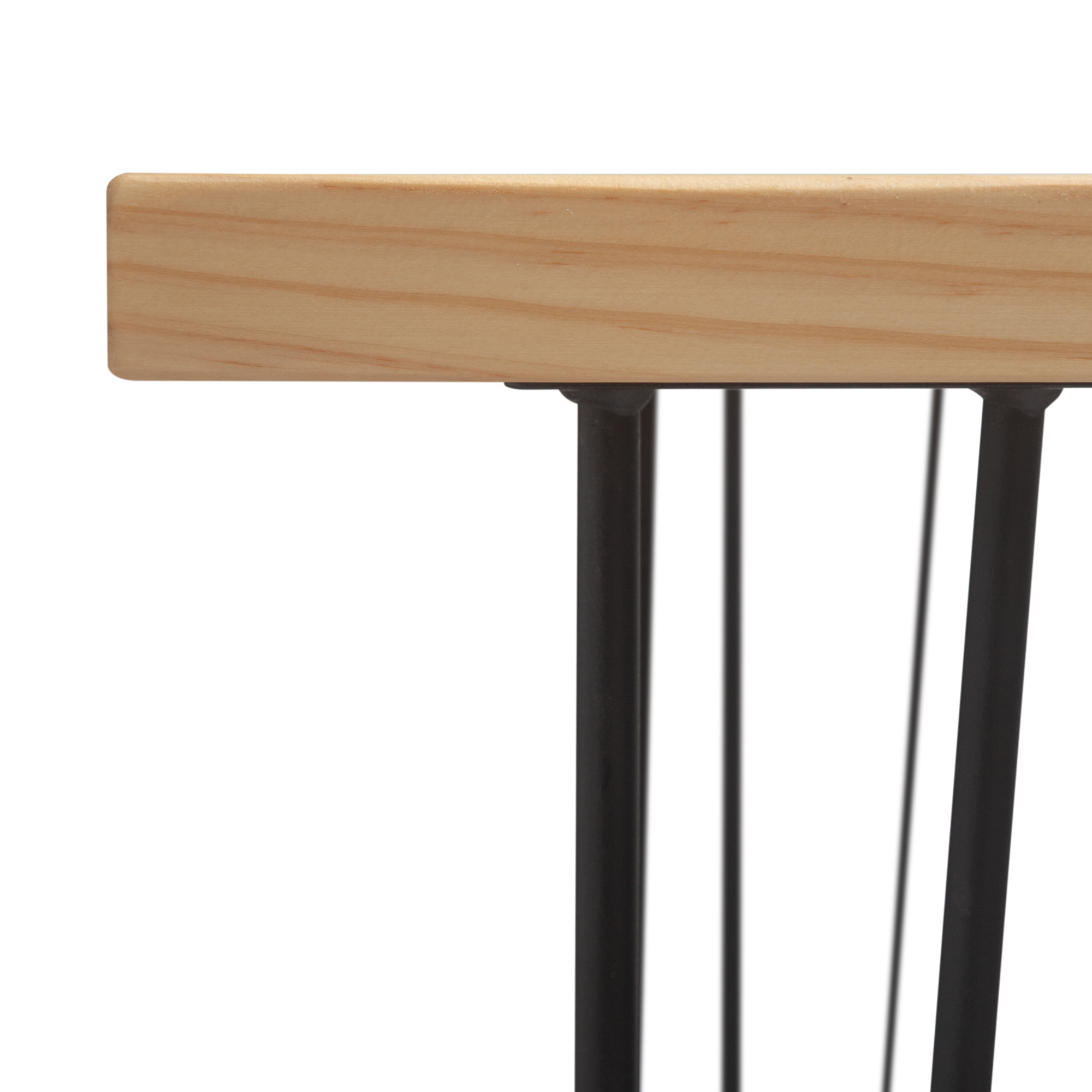 MESA_PRISMA_006 Mesa de comedor cuadrada de madera maciza y hierro modelo Prisma.